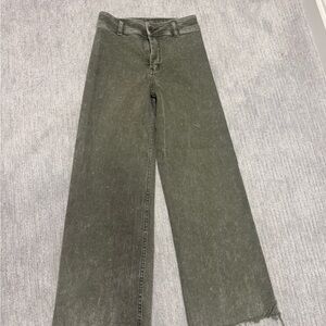 Olive Wide Leg Women's Jeans